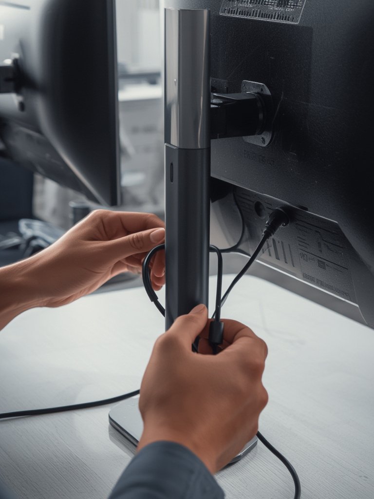 Dual Monitor Arm Cable Management - Illustration 2