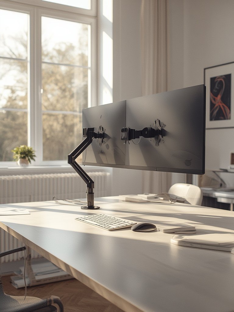 Dual Monitor Arm Cable Management - Illustration 3