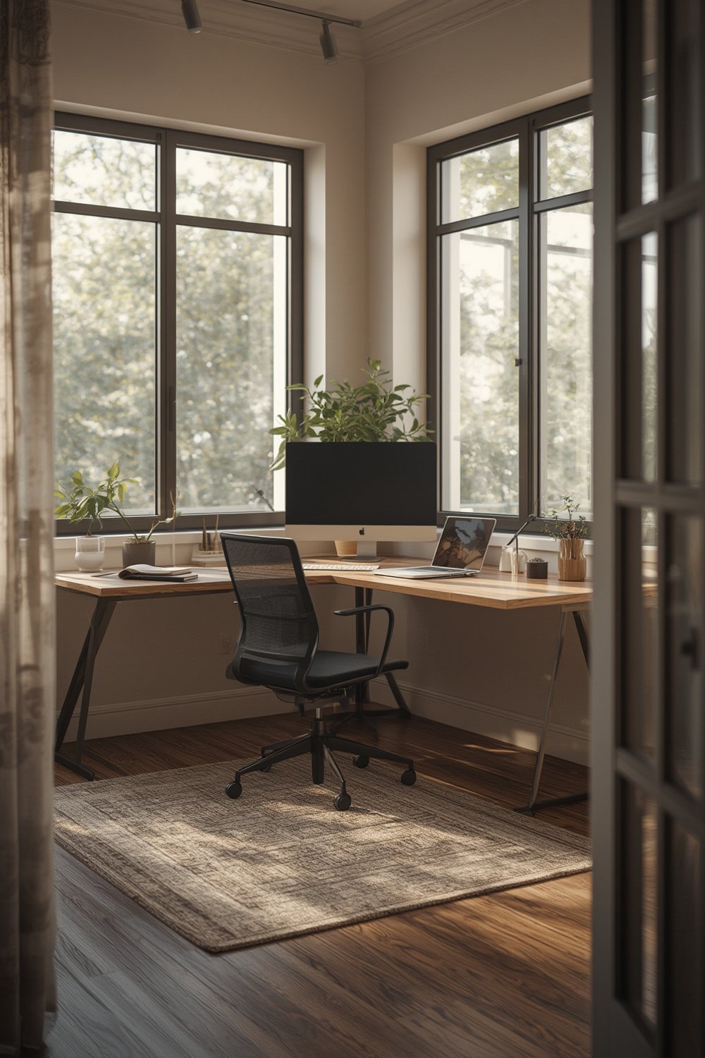 Compact L-Shaped Desk - Illustration 1