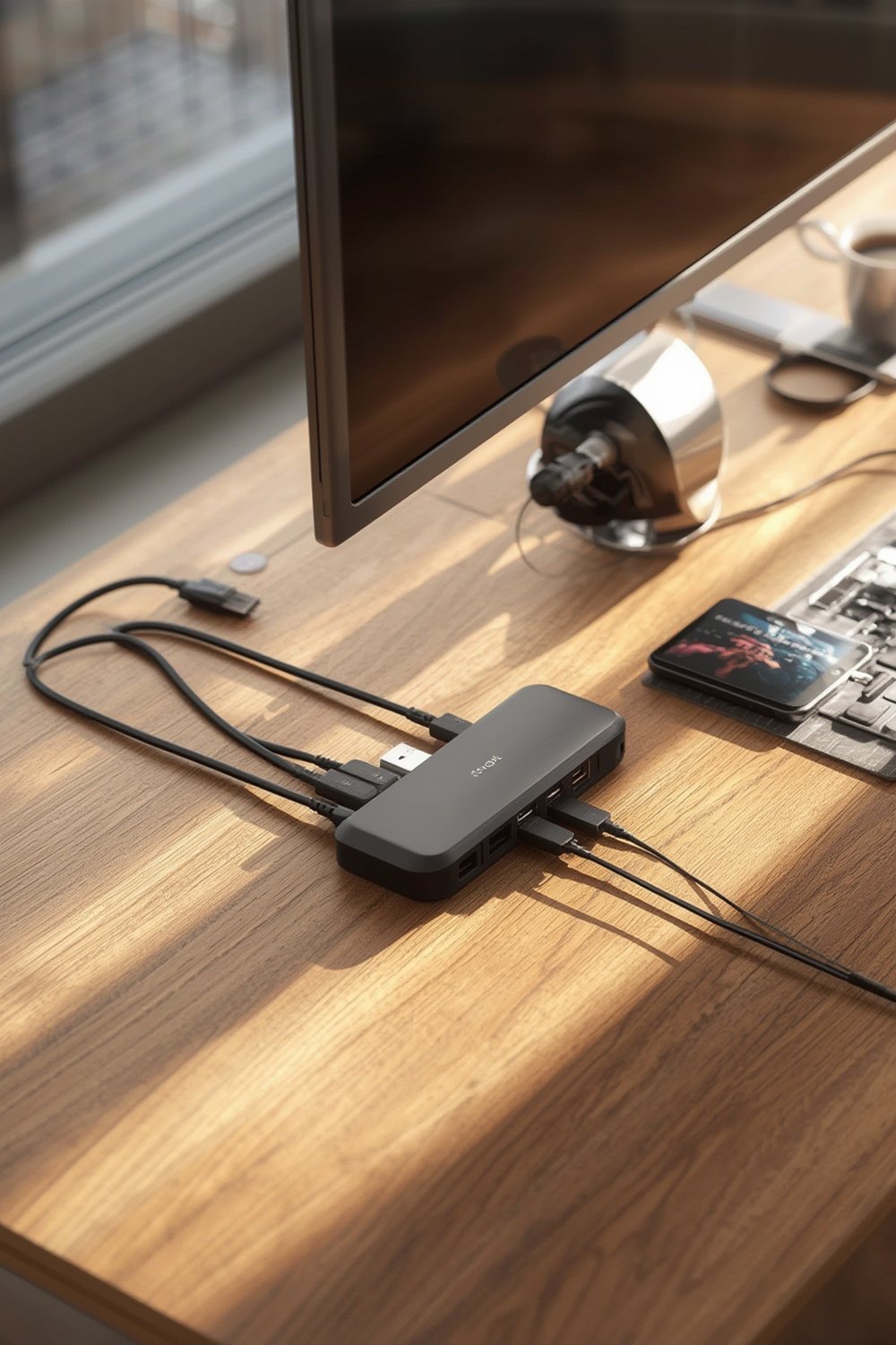 USB Hub Desk Mount - Illustration 1