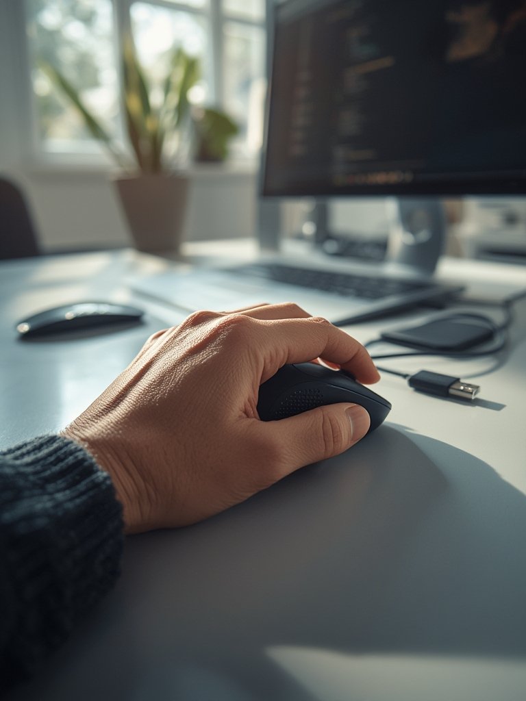 wireless mouse in action