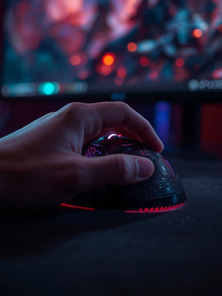 gaming mouse in action