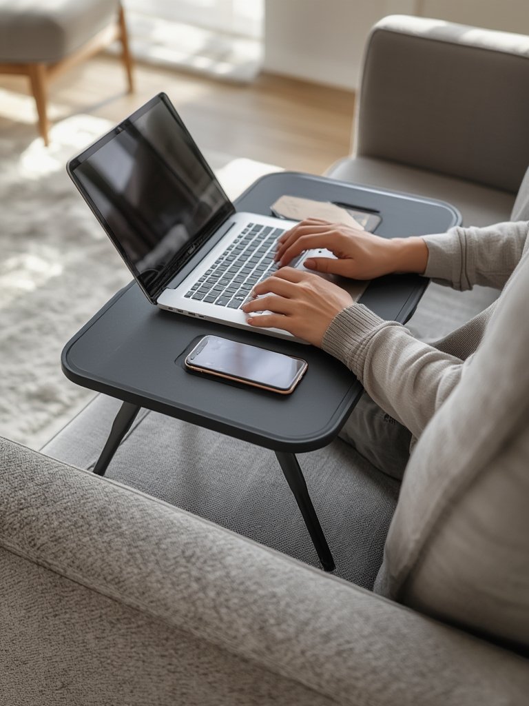 laptop tray in action