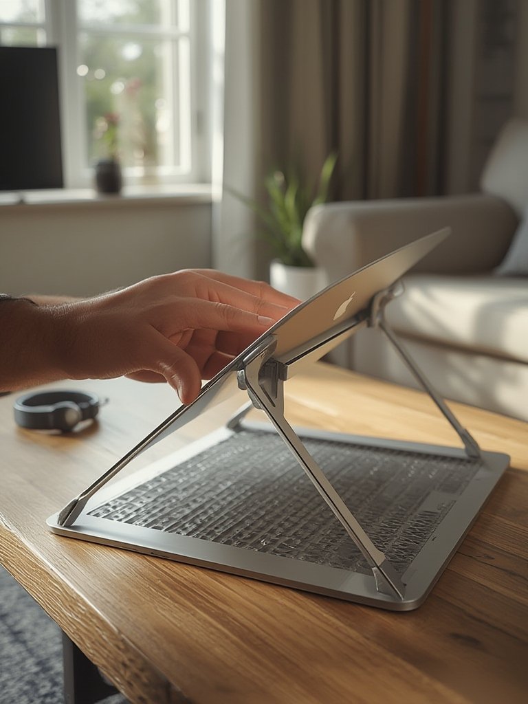 Laptop stand in action