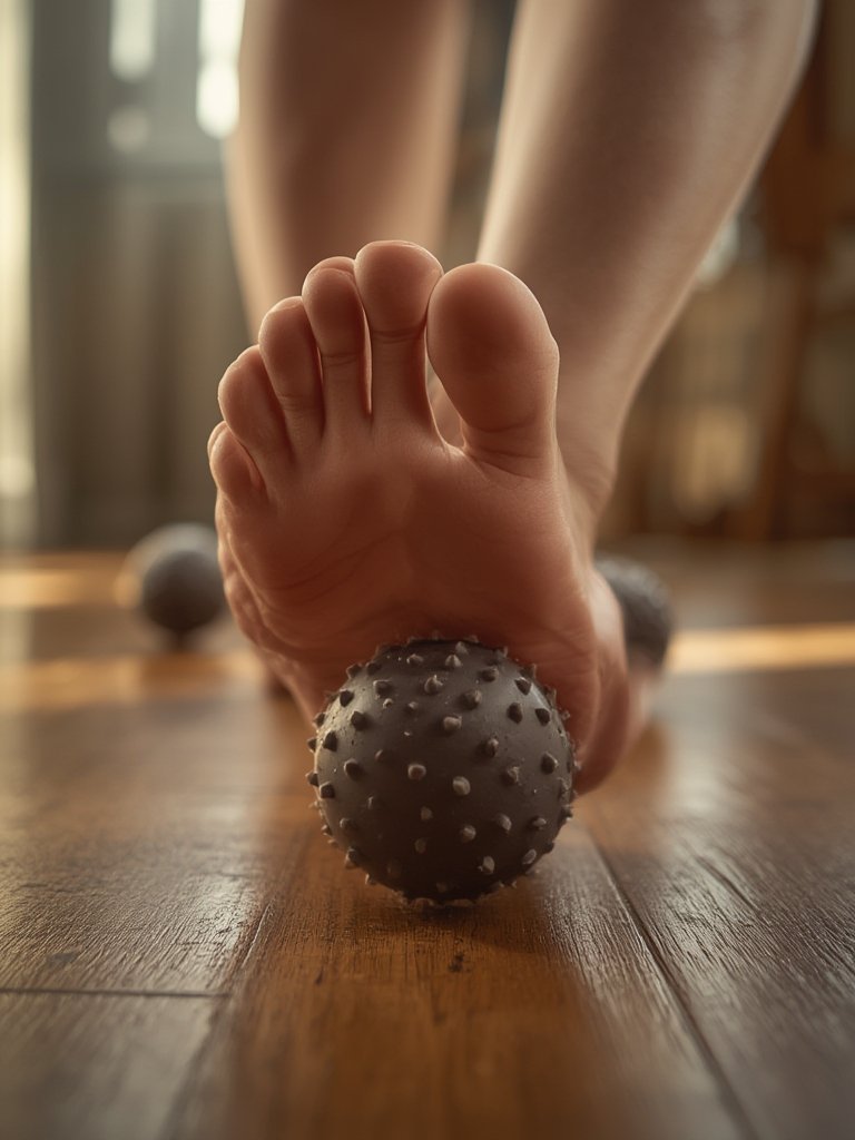 massage ball in action