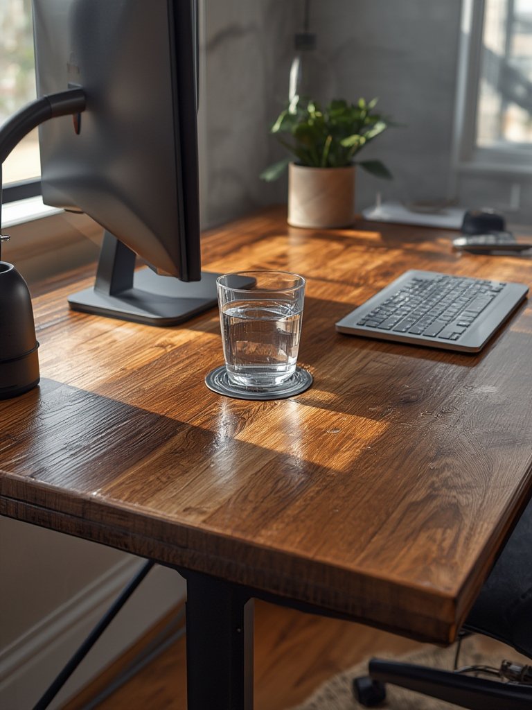 computer desk in action