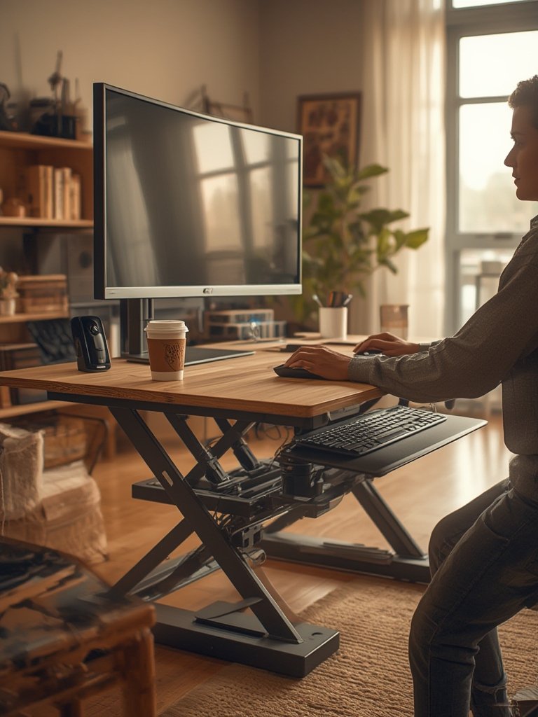 electric desk in action