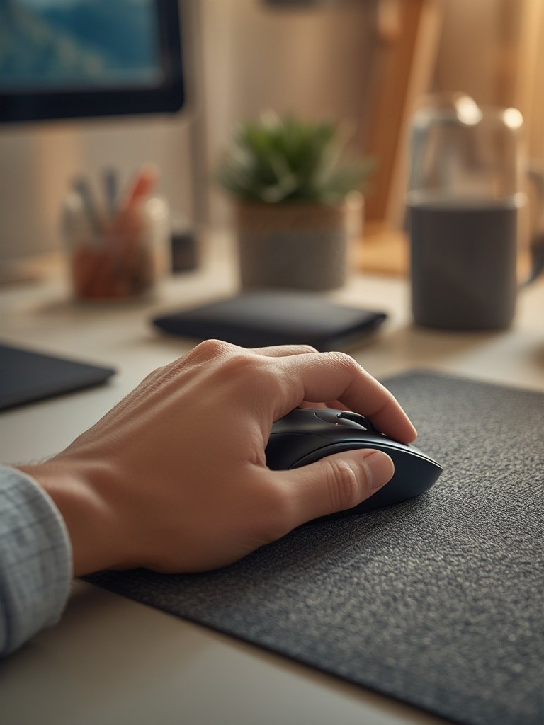 ergonomic mouse in action